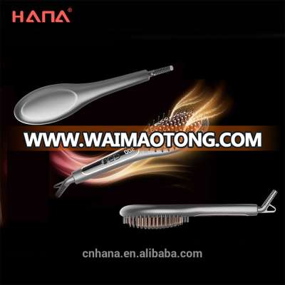 HANA LCD Digital Combs Electric Ceramic Heat ionic Hair Straightening Brush